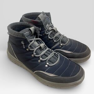 Men’s Hey Dude Charlie booties Navy/Gray/Burgundy . Worn Once. Size 14